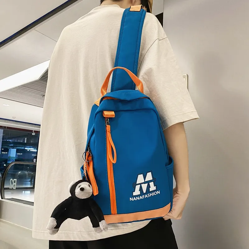 Paulinka Nylon Sling Bag Regular Unisex Black/Green/Blue/White Blue/White green-16