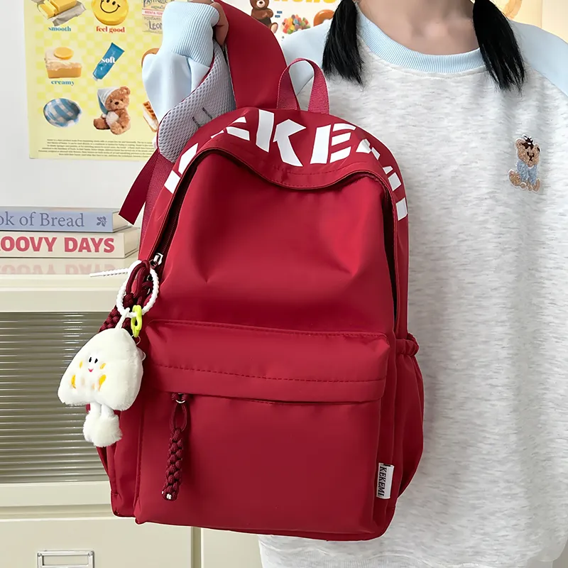 Wolfhorse Nylon Backpack Unisex Pink/Blue/White/Black/Yellow/Red-46