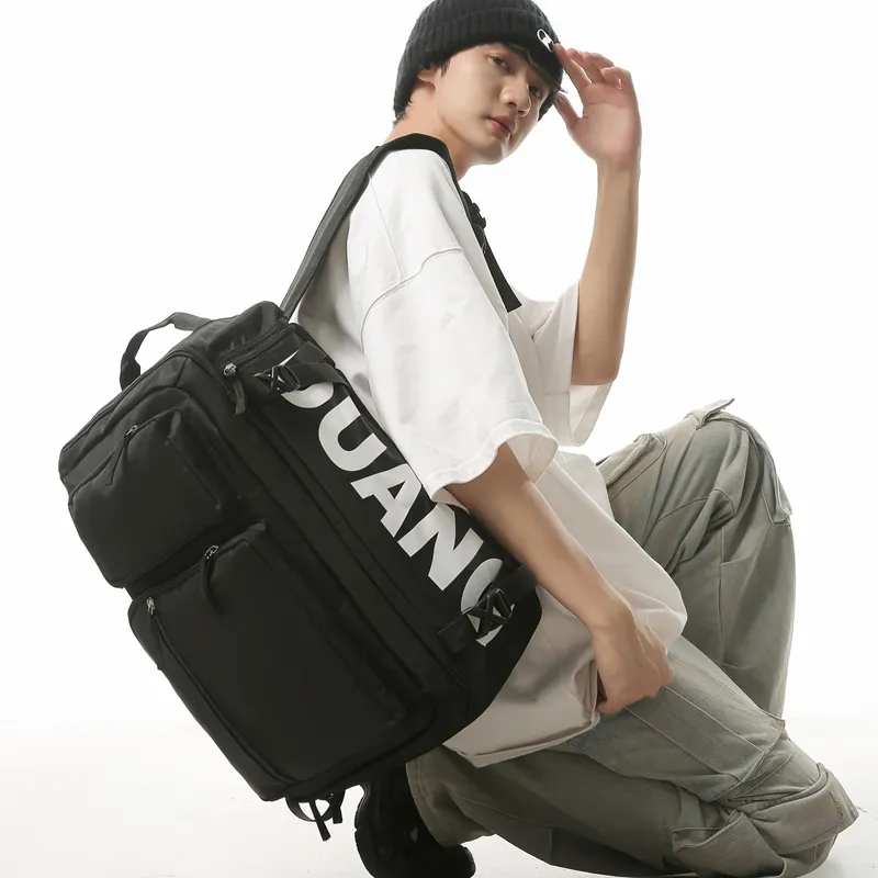 Wolfhorse Oxford Backpack Regular Unisex Black/Dark Gray/Light Gray/Red-2