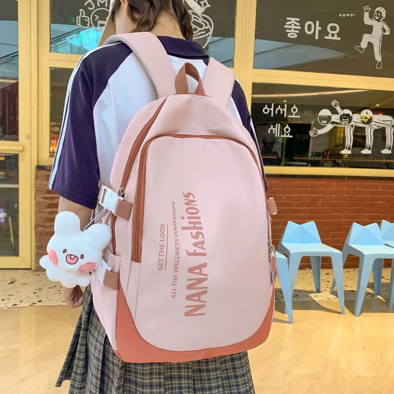 Wolfhorse Nylon Backpack Regular Unisex Black/white Gray/white Red/pink-20