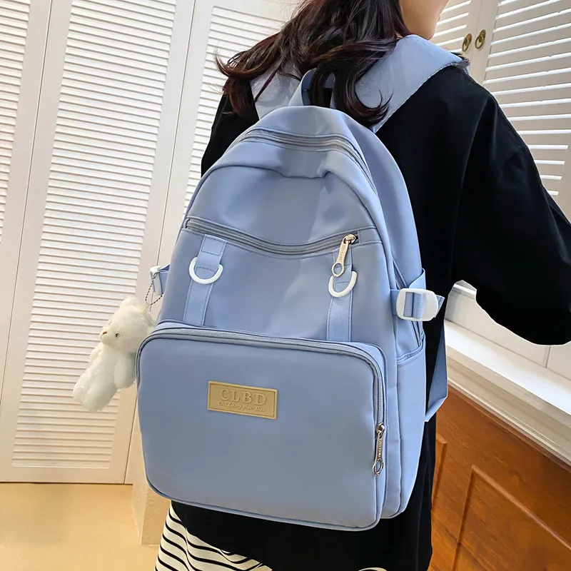 Wolfhorse Nylon Backpack Unisex Pink/Black/Purple/Blue-23