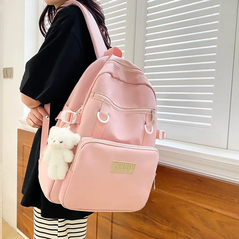 Wolfhorse Nylon Backpack Unisex Pink/Black/Purple/Blue-5