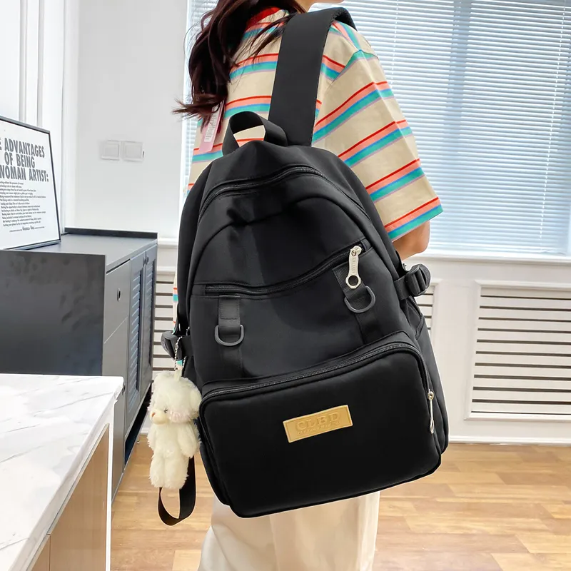 Wolfhorse Nylon Backpack Unisex Pink/Black/Purple/Blue-12
