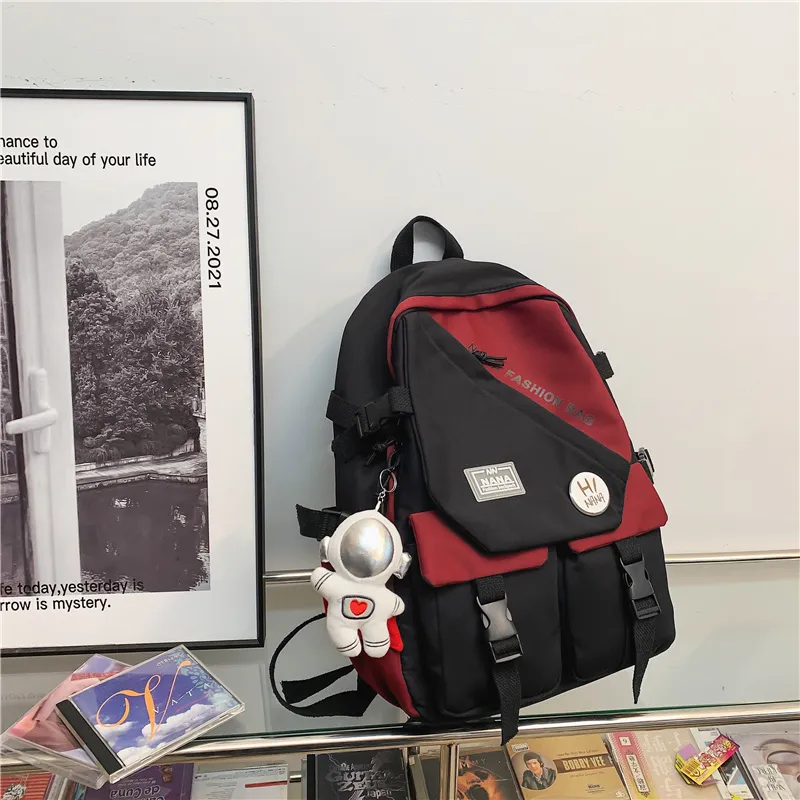 Wolfhorse Nylon Backpack Unisex White/Red/Blue/Green-11