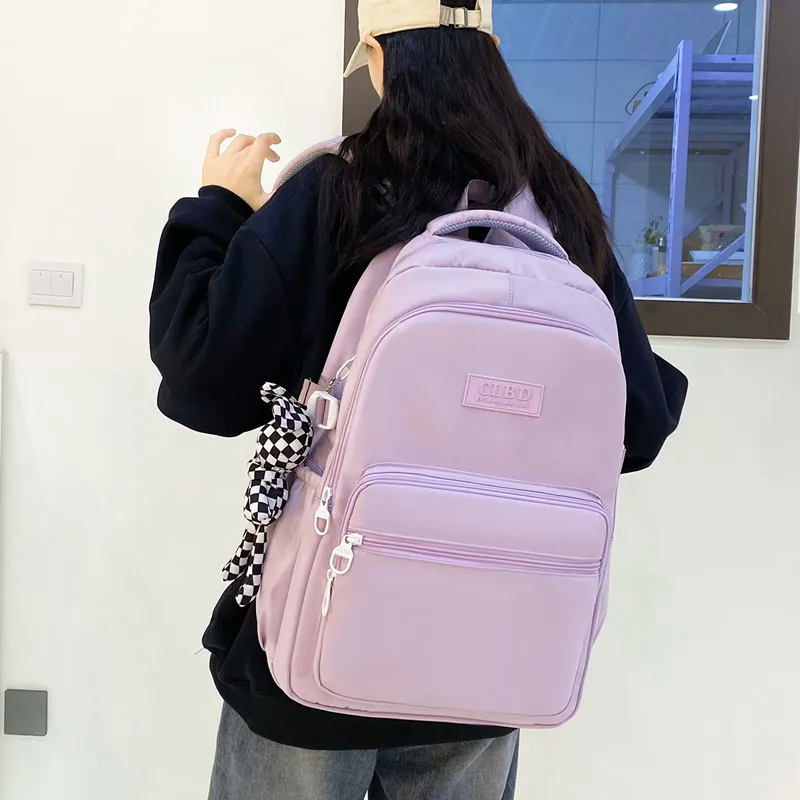 Wolfhorse Nylon Backpack Regular Unisex Black/Pink/Purple/Blue-15