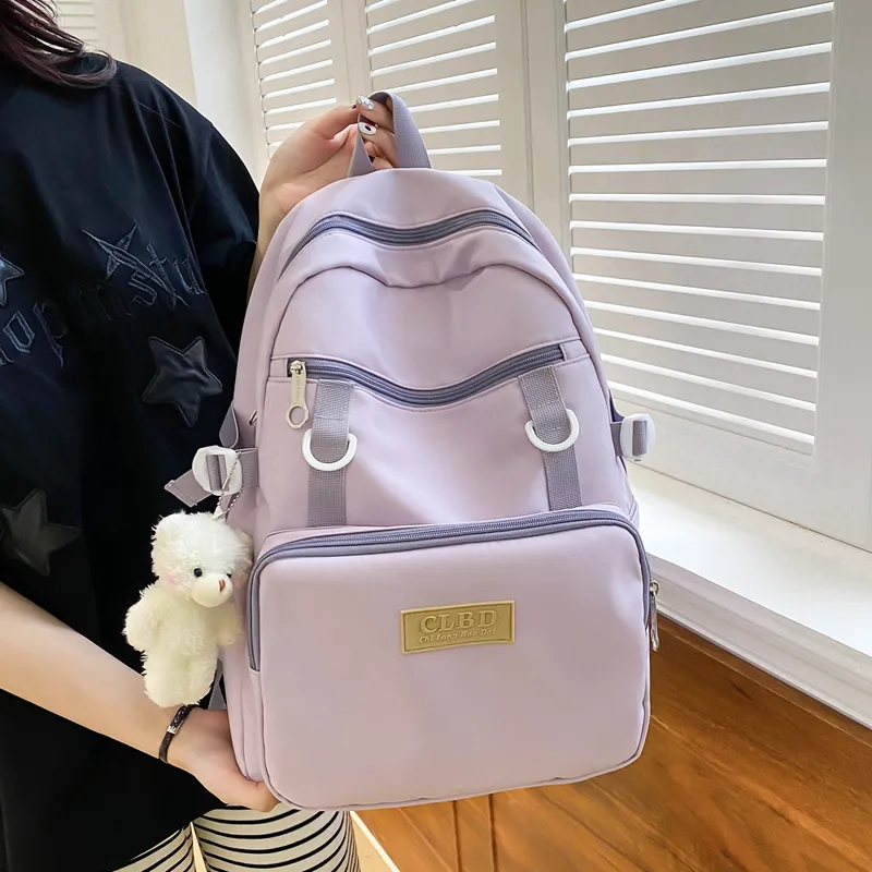 Wolfhorse Nylon Backpack Unisex Pink/Black/Purple/Blue-20