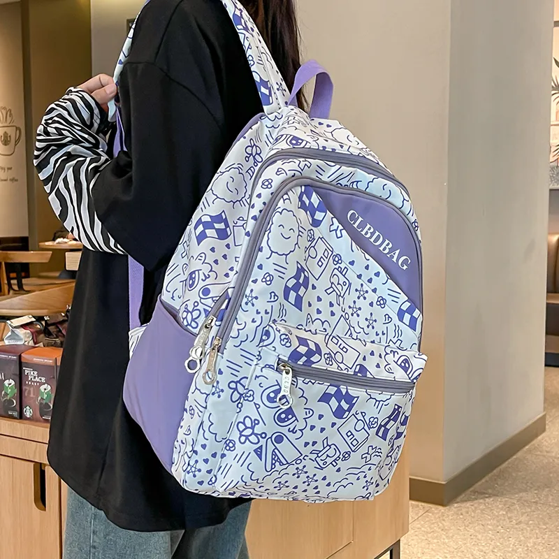 Wolfhorse Nylon Backpack Regular Unisex Blue/Red/Black/Purple/Green-21