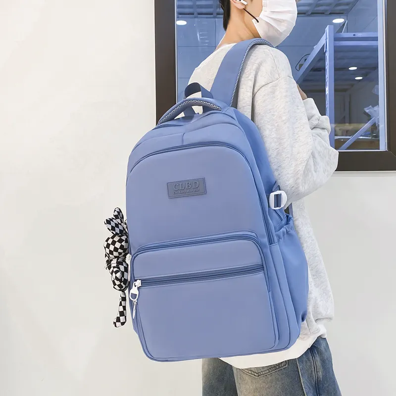 Wolfhorse Nylon Backpack Regular Unisex Black/Pink/Purple/Blue-11