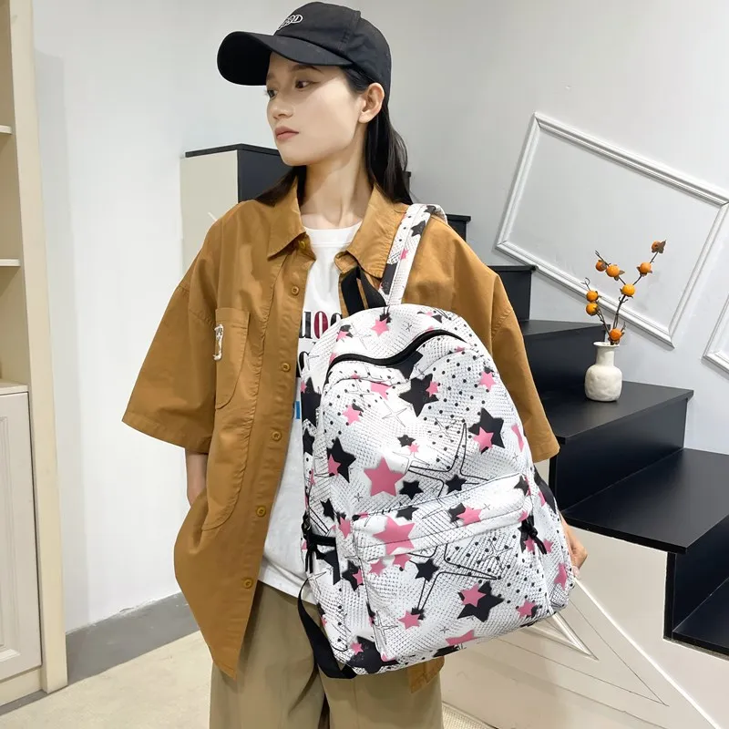Wolfhorse Nylon Backpack Regular Unisex Black/Yellow/Blue/Green/Pink-33