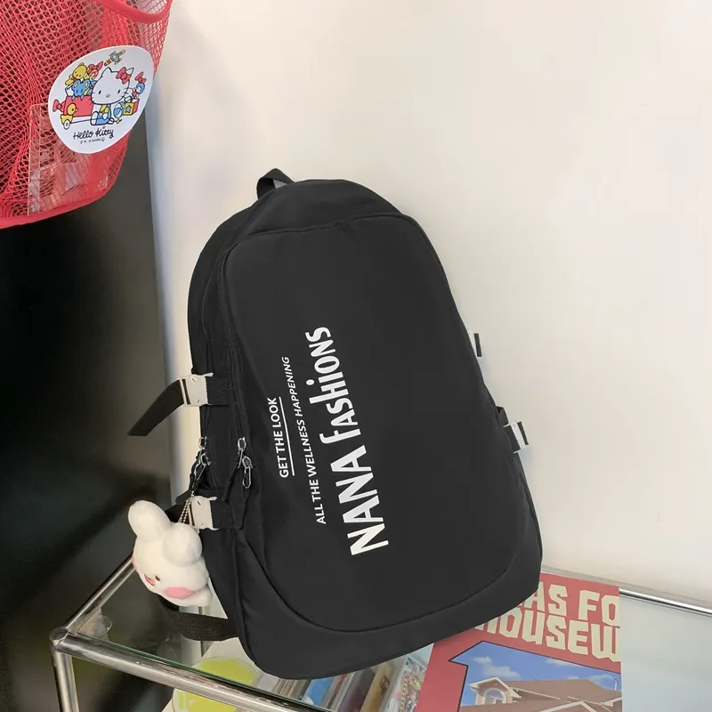 Wolfhorse Nylon Backpack Regular Unisex Black/white Gray/white Red/pink-1