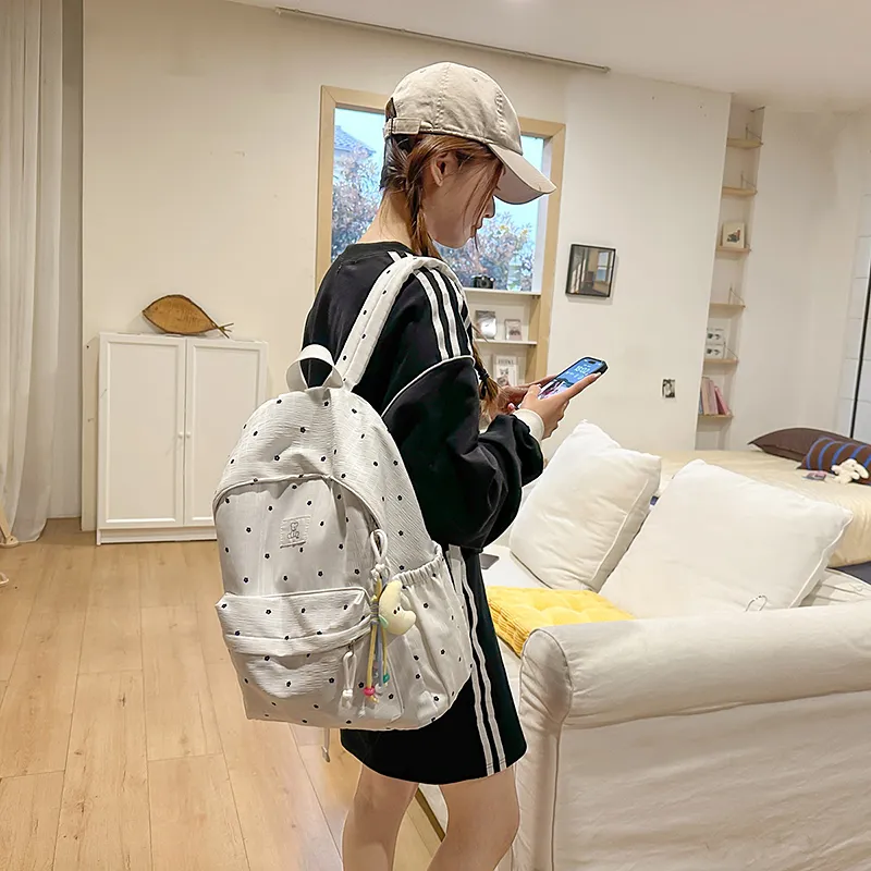 Wolfhorse Nylon Backpack Women's Black/White-10