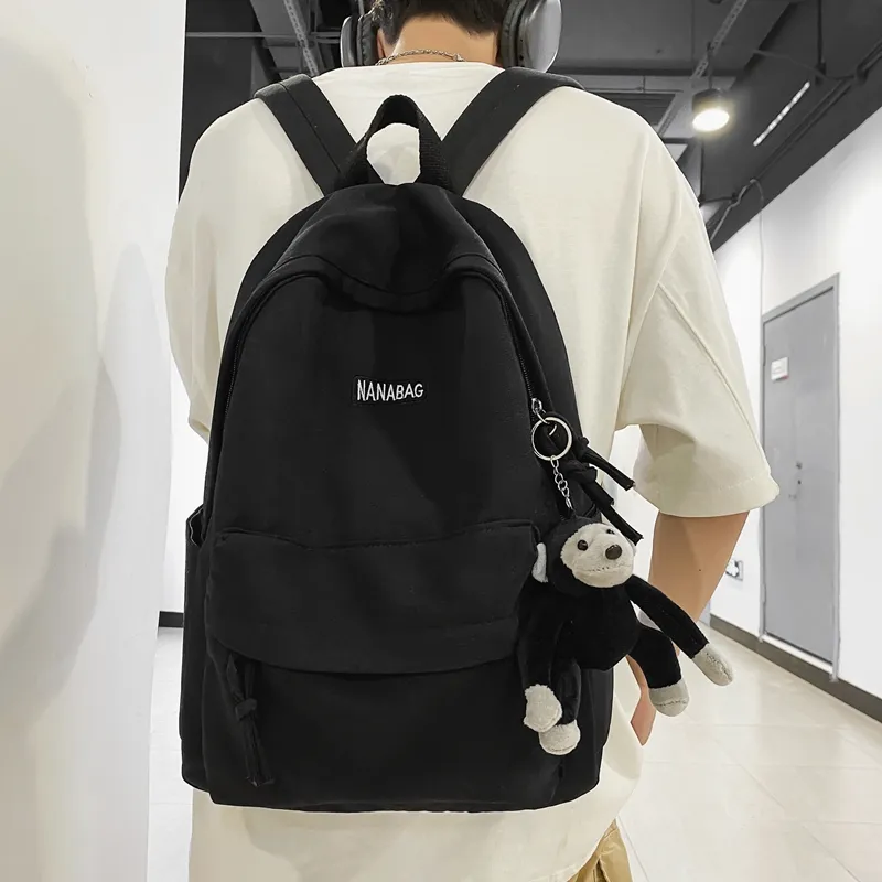 Wolfhorse Nylon Backpack Regular Unisex Black/Gray-5