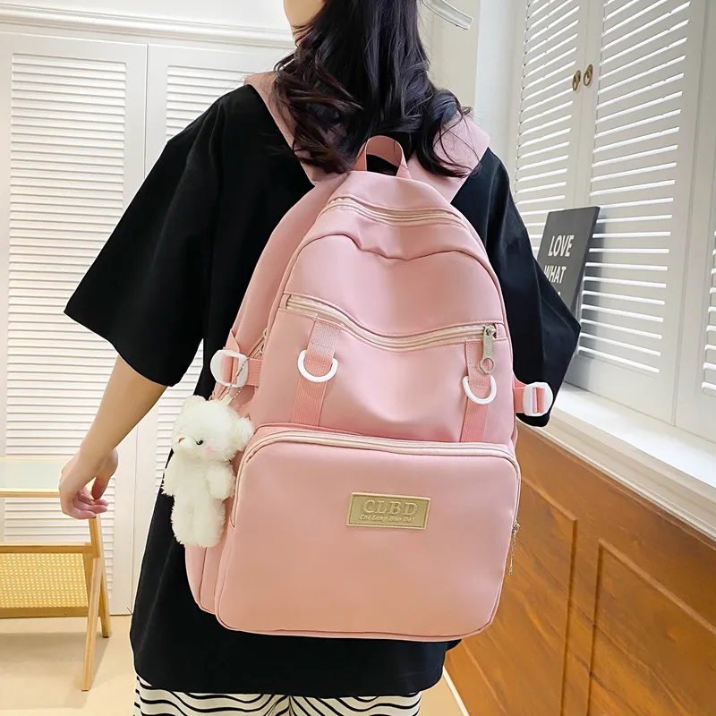 Wolfhorse Nylon Backpack Unisex Pink/Black/Purple/Blue-1