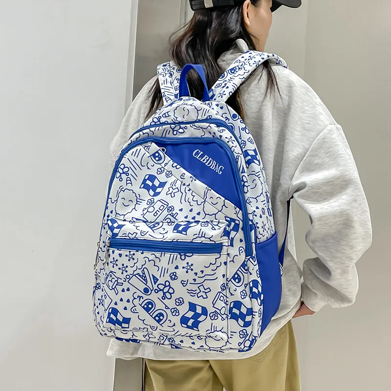 Wolfhorse Nylon Backpack Regular Unisex Blue/Red/Black/Purple/Green-2