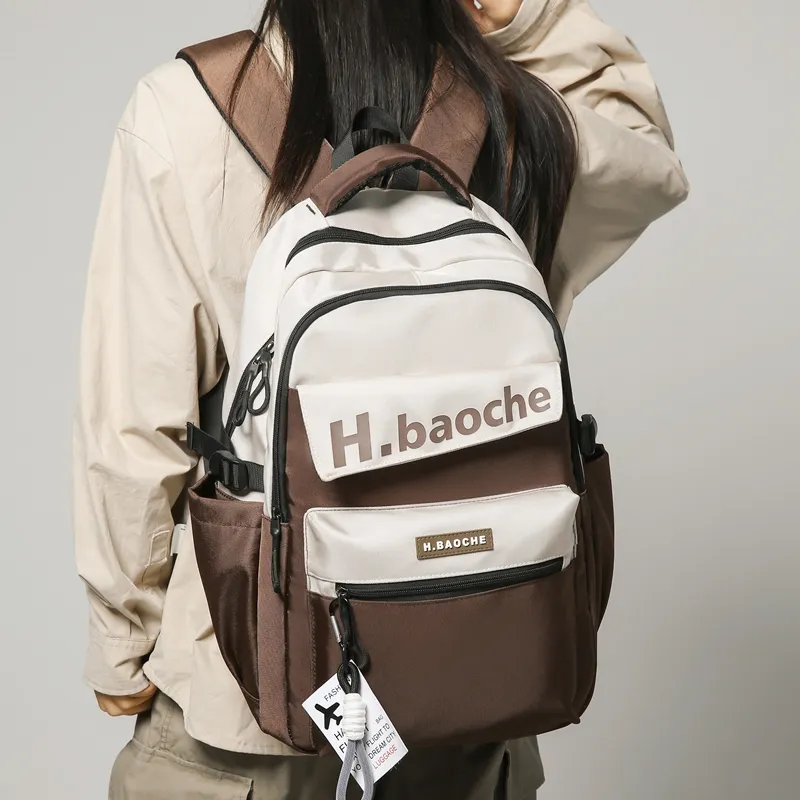 Wolfhorse Nylon Backpack Unisex Black/Green/Blue/Gray/Brown/Khaki-22