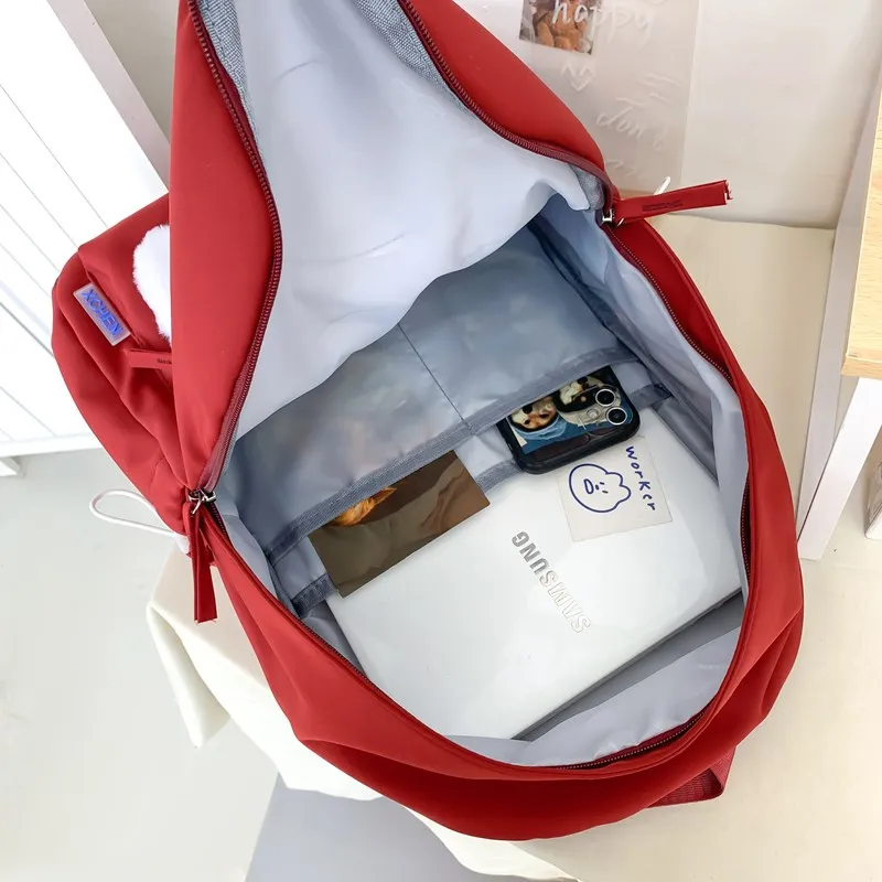 Tibai Composite Cloth Backpack Unisex Black/Red/Yellow/Blue-5