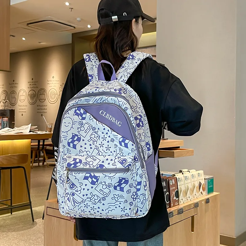 Wolfhorse Nylon Backpack Regular Unisex Blue/Red/Black/Purple/Green-19