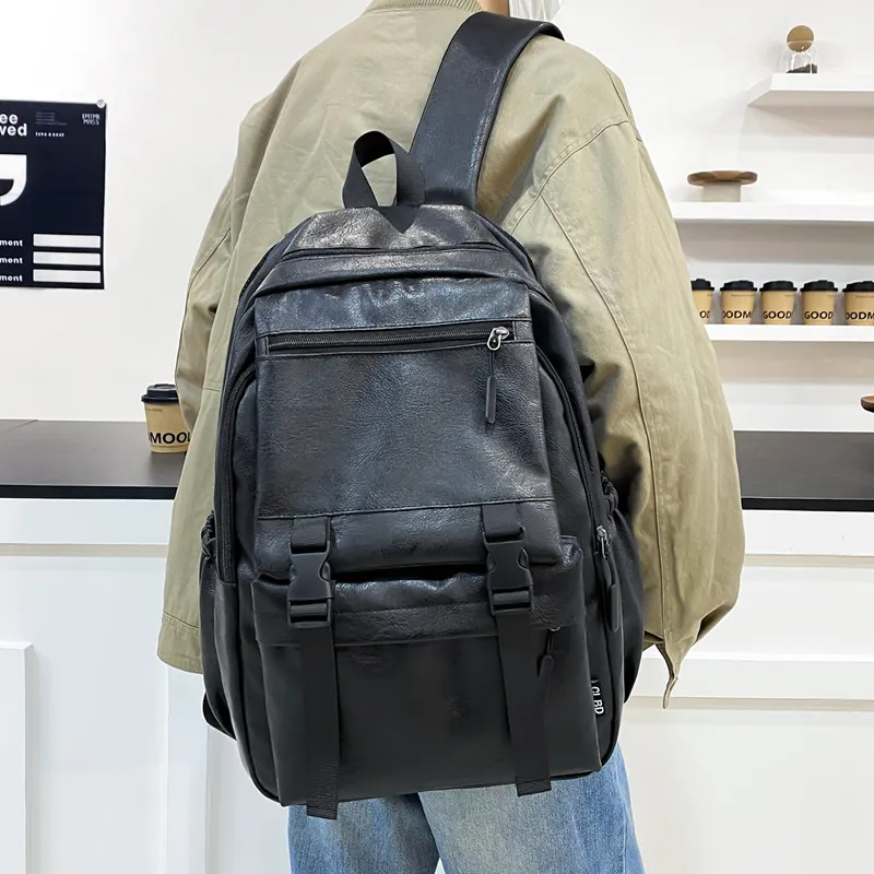 Wolfhorse PU Backpack Men's Brown/Black-7