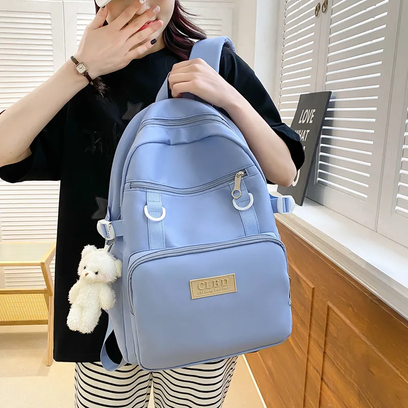 Wolfhorse Nylon Backpack Unisex Pink/Black/Purple/Blue-27
