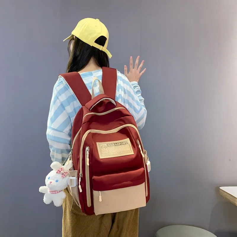 Wolfhorse Nylon Backpack Unisex Black/Red/Green/White/Yellow-8
