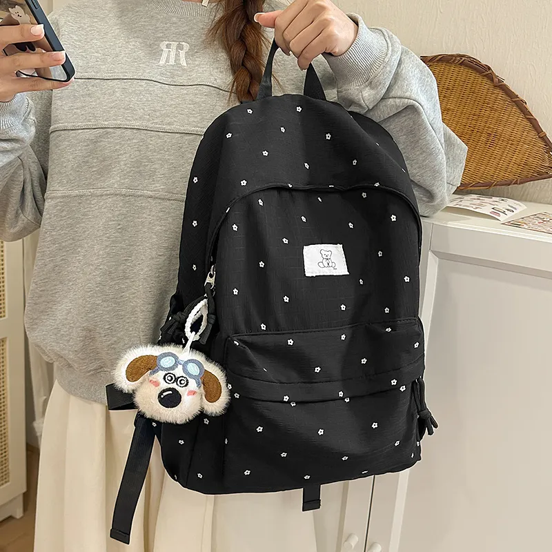 Wolfhorse Nylon Backpack Women's Black/White-3