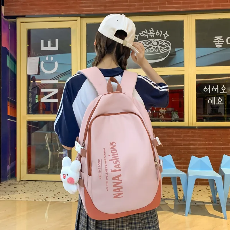 Wolfhorse Nylon Backpack Regular Unisex Black/white Gray/white Red/pink-19