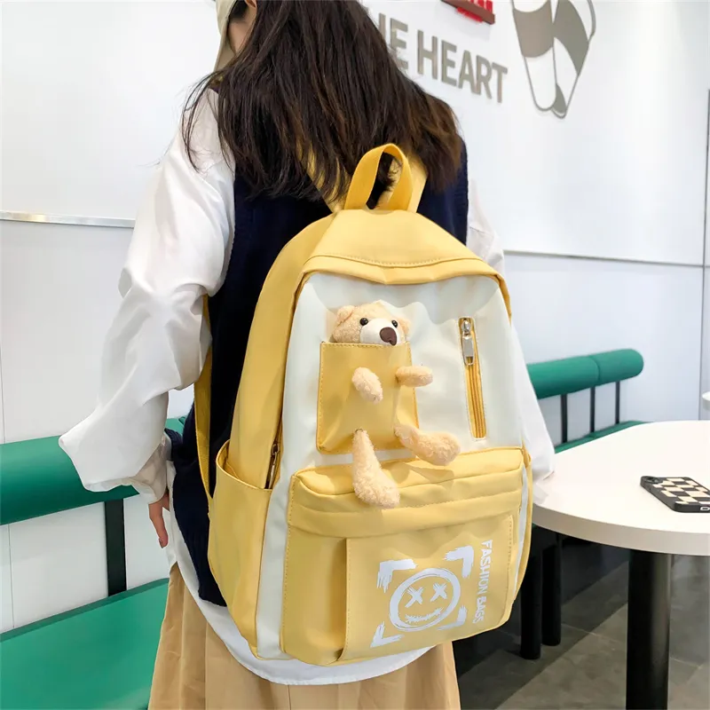 Wolfhorse Nylon Backpack Unisex Purple/Black/Cyan/Pink/Yellow-26