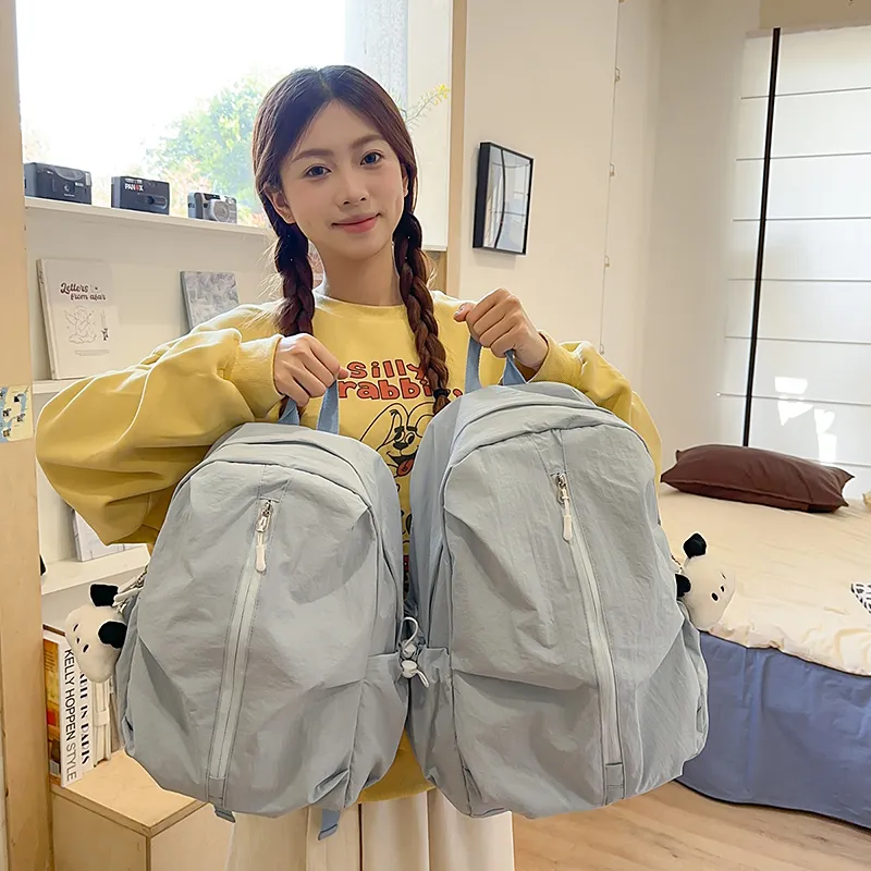 Wolfhorse Nylon Backpack Unisex Black/White/Pink/Yellow/Blue/Purple-34