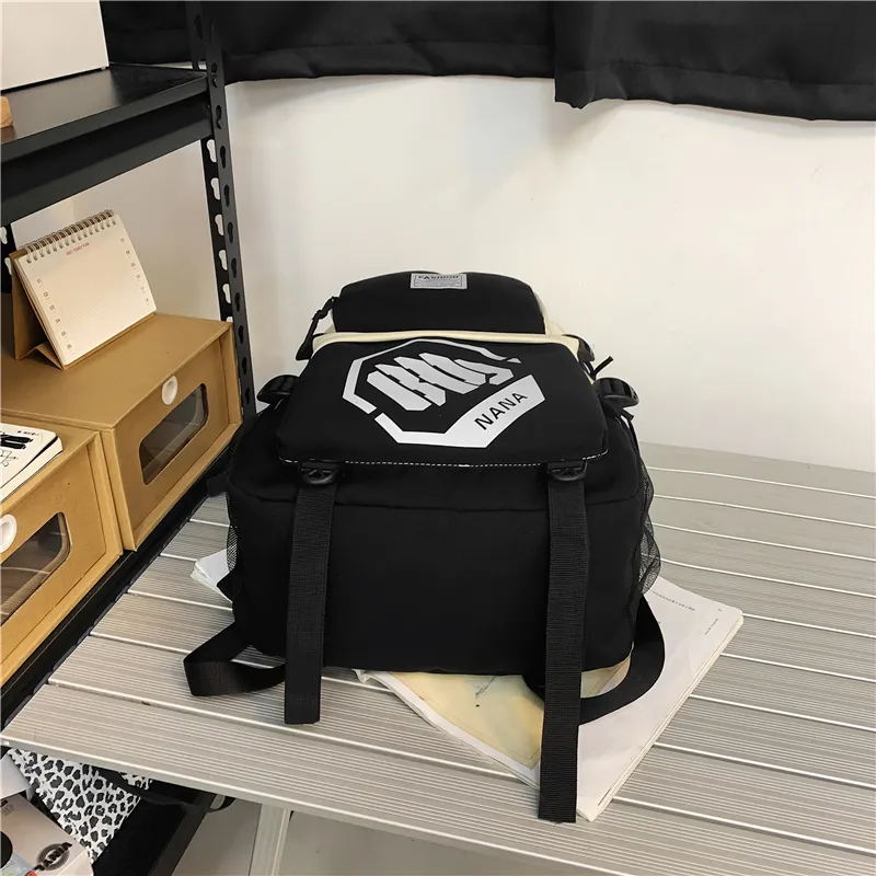 Wolfhorse Nylon Backpack Unisex Black/Black With White/Black With Blue/Black With Green-2