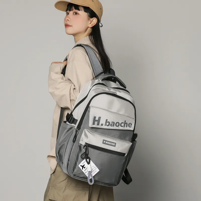 Wolfhorse Nylon Backpack Unisex Black/Green/Blue/Gray/Brown/Khaki-15
