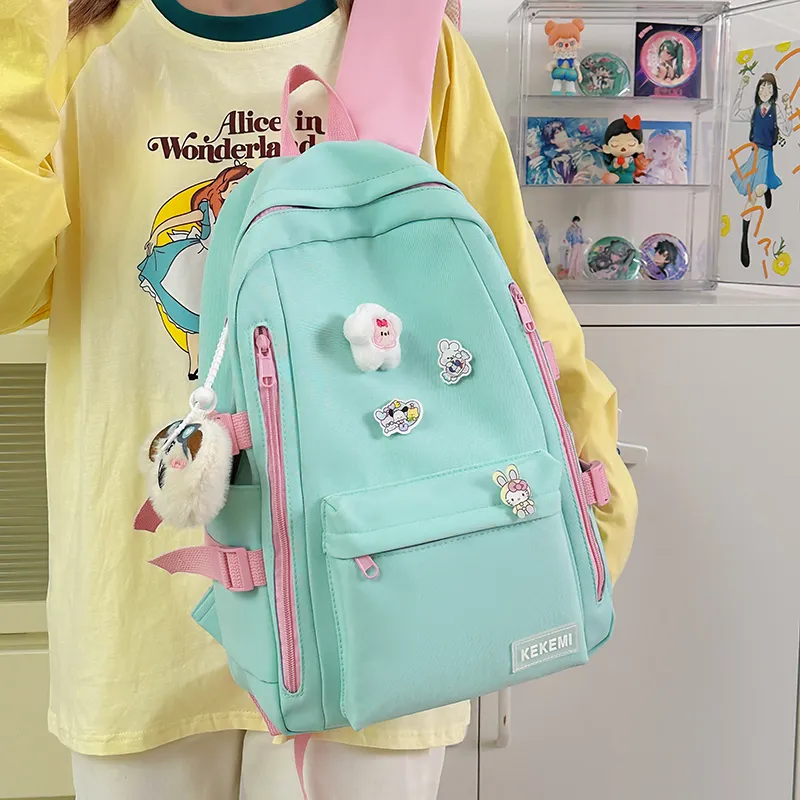 Wolfhorse Nylon Backpack Unisex Yellow/Blue/Green/White/Black-21