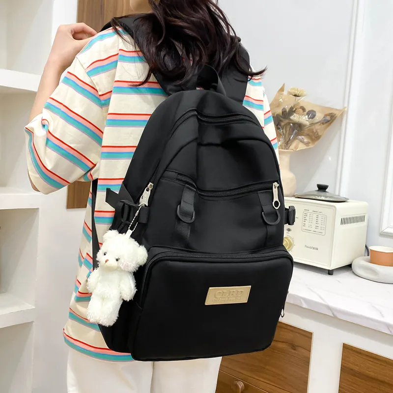 Wolfhorse Nylon Backpack Unisex Pink/Black/Purple/Blue-9