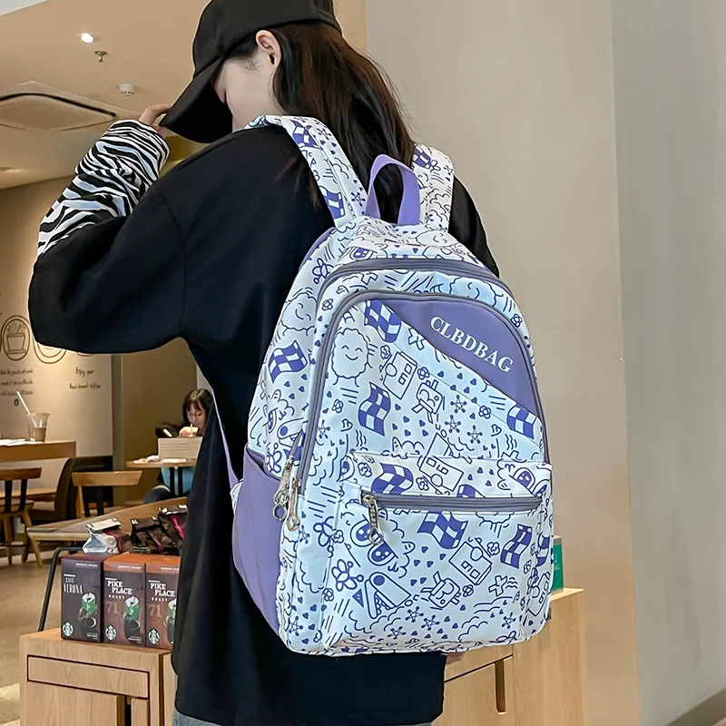 Wolfhorse Nylon Backpack Regular Unisex Blue/Red/Black/Purple/Green-20