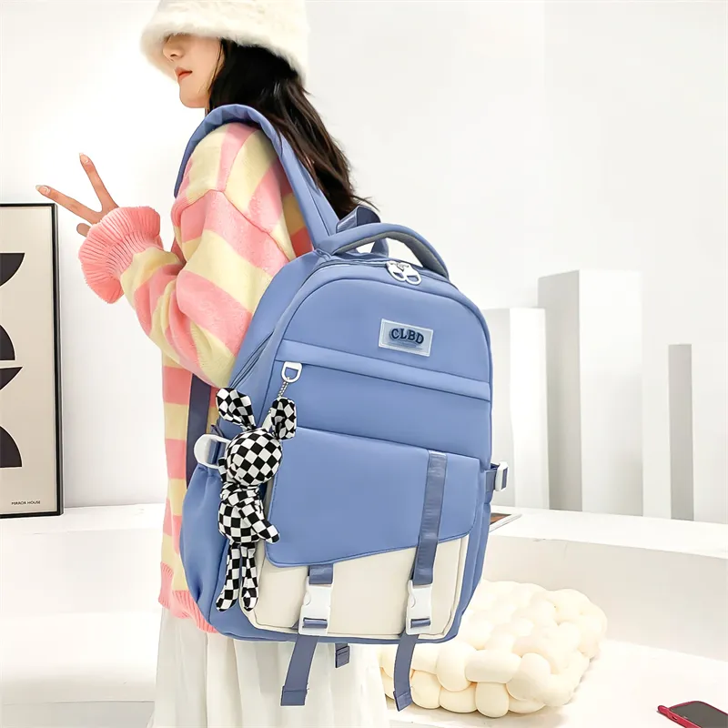 Wolfhorse Nylon Backpack Regular Unisex Pink/Black/Purple/Blue-23