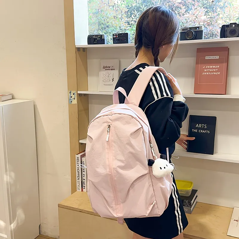 Wolfhorse Nylon Backpack Unisex Black/White/Pink/Yellow/Blue/Purple-17