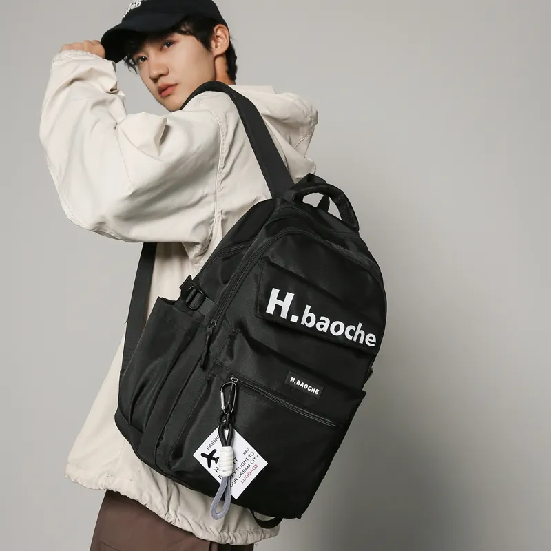 Wolfhorse Nylon Backpack Unisex Black/Green/Blue/Gray/Brown/Khaki-5