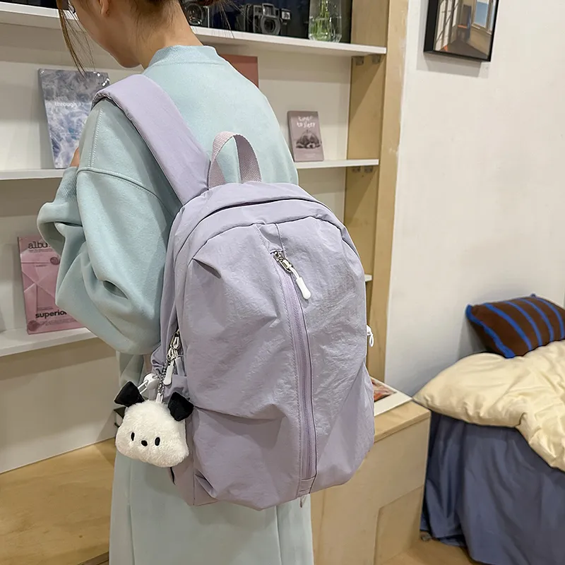 Wolfhorse Nylon Backpack Unisex Black/White/Pink/Yellow/Blue/Purple-36