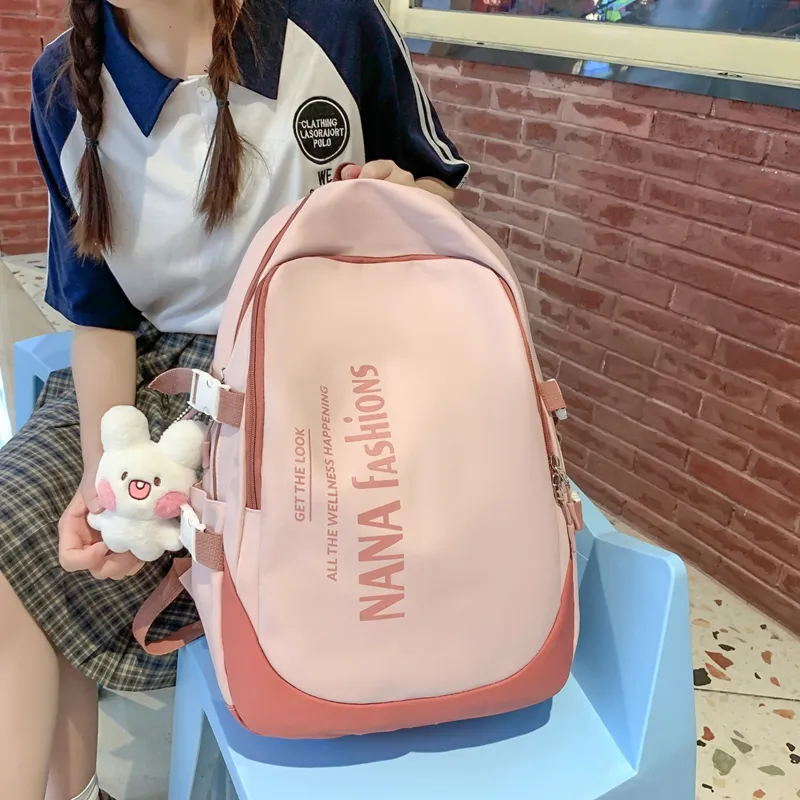 Wolfhorse Nylon Backpack Regular Unisex Black/white Gray/white Red/pink-18