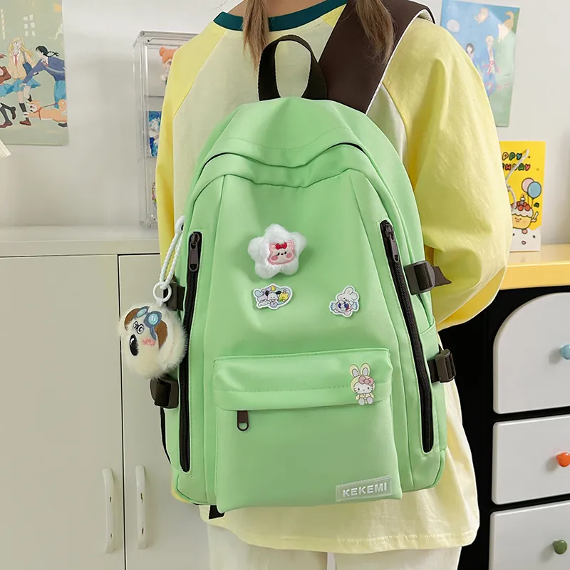Wolfhorse Nylon Backpack Unisex Yellow/Blue/Green/White/Black-30