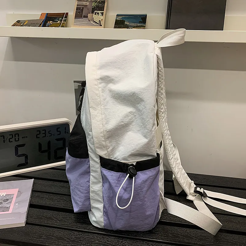 Wolfhorse Nylon Backpack Unisex Khaki & Black/Gray & Brown/White & Purple/White & Green/Blue-14