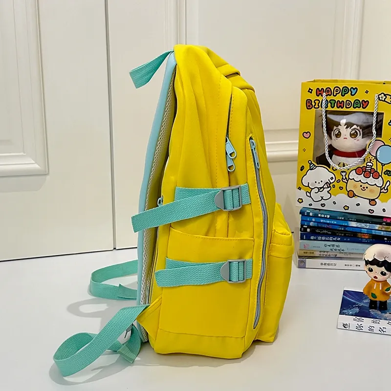 Wolfhorse Nylon Backpack Unisex Yellow/Blue/Green/White/Black-2