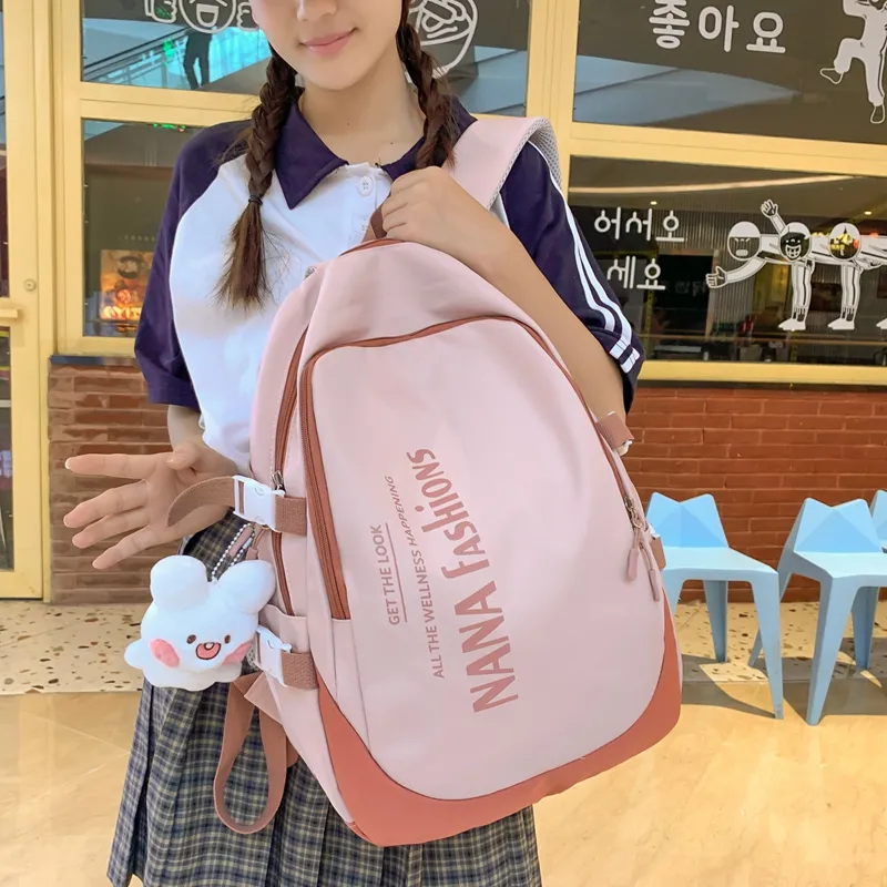 Wolfhorse Nylon Backpack Regular Unisex Black/white Gray/white Red/pink-22