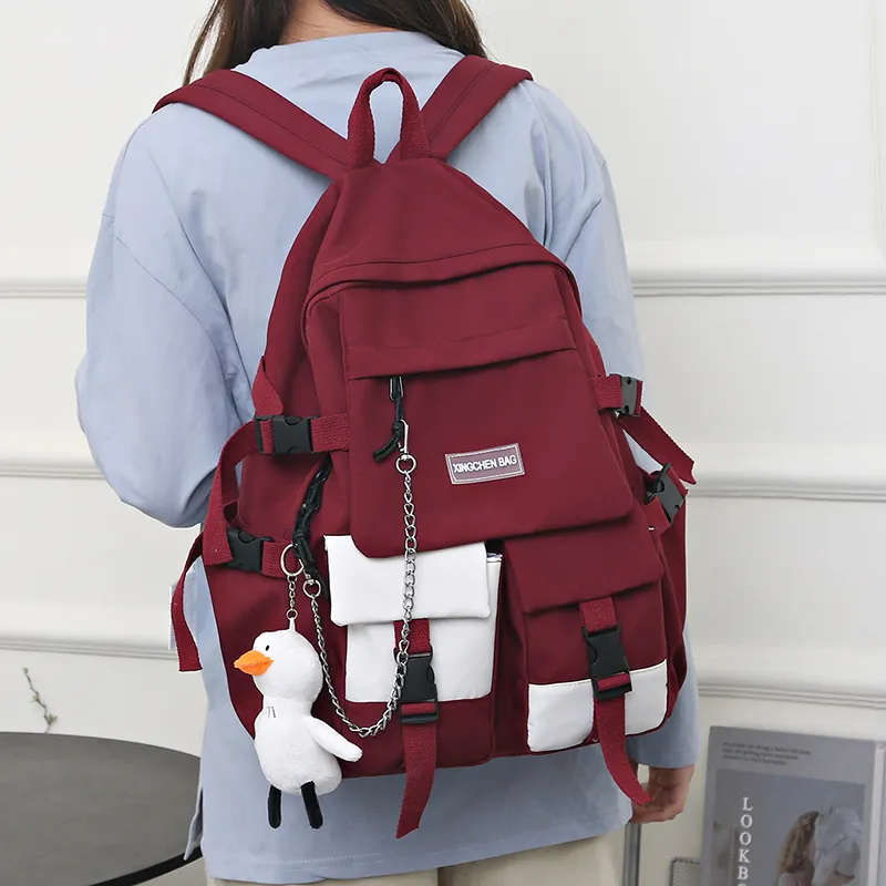 Tibai Oxford Backpack Regular Unisex Black/Blue/Red/Green-17