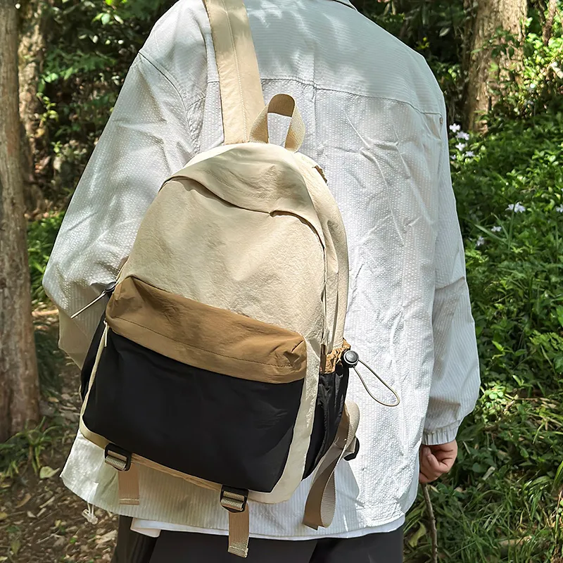 Wolfhorse Nylon Backpack Unisex Khaki & Black/Gray & Brown/White & Purple/White & Green/Blue-5