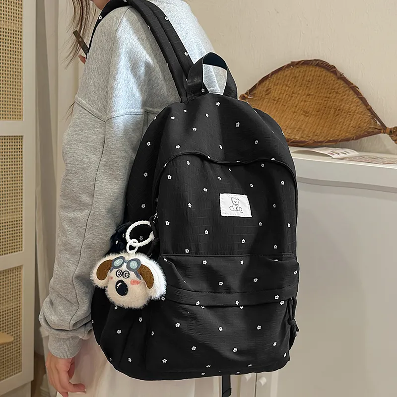Wolfhorse Nylon Backpack Women's Black/White-1