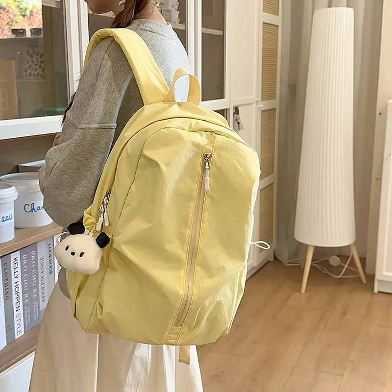 Wolfhorse Nylon Backpack Unisex Black/White/Pink/Yellow/Blue/Purple-22