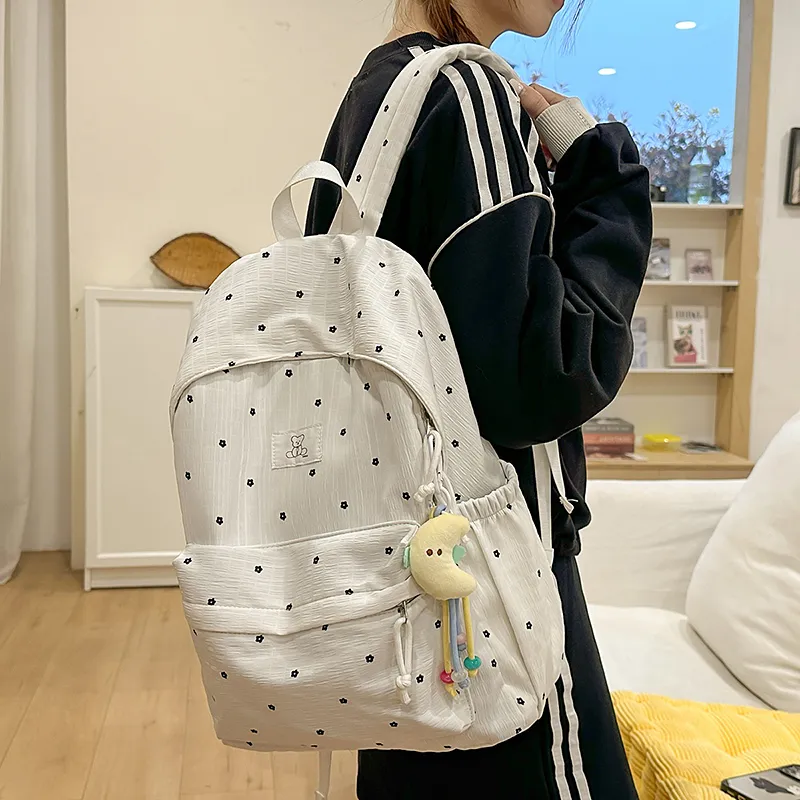 Wolfhorse Nylon Backpack Women's Black/White-12