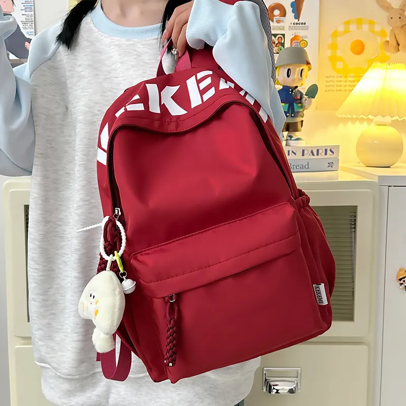 Wolfhorse Nylon Backpack Unisex Pink/Blue/White/Black/Yellow/Red-45