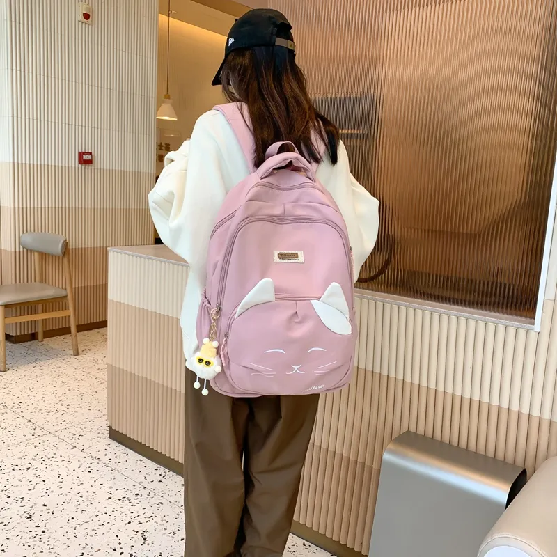 Wolfhorse Nylon Backpack Regular Unisex Black/Blue/Pink/White-16