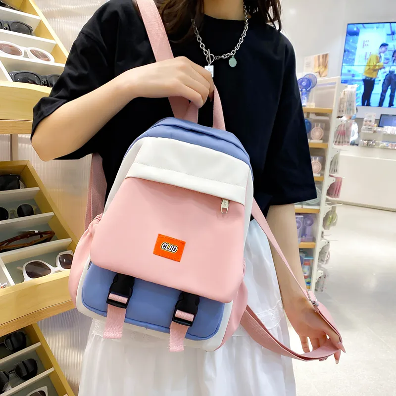 Wolfhorse Nylon Backpack Regular Unisex Pink With Blue/green With Orange/green With Black/black-6